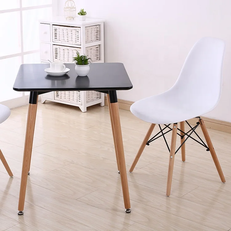 dining table set black white square table modern simple design mdf top dining tables