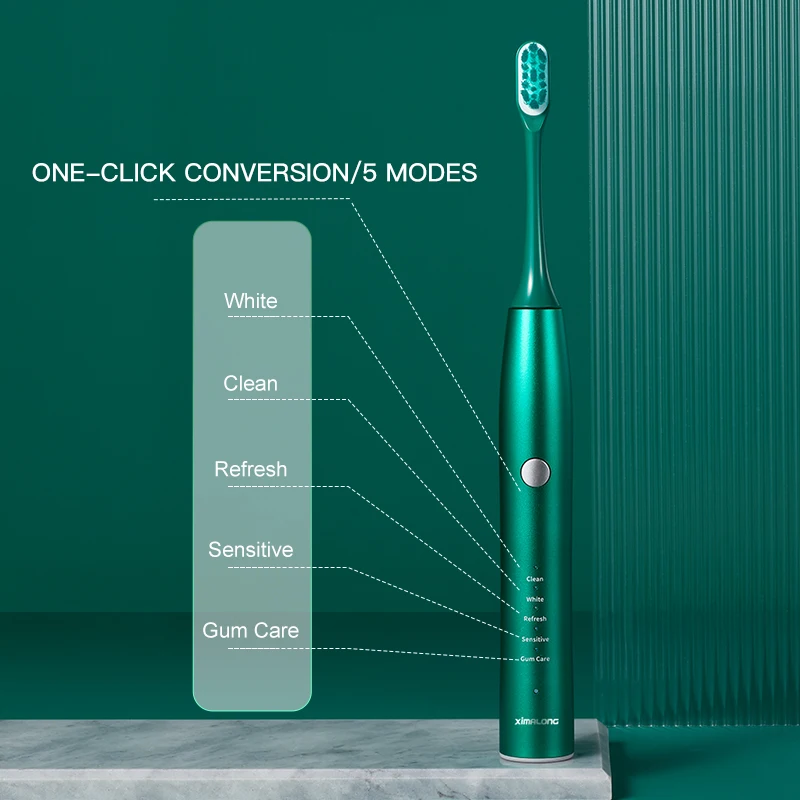 Ультразвуковая электрическая зубная щетка аккумуляторная Водонепроницаемая