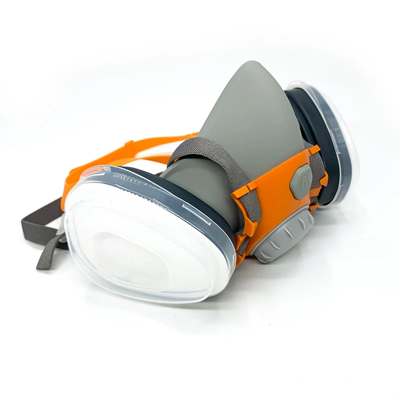 Chemical Protective Double Respirator Silicon Dust Gas Mask With Double Filters