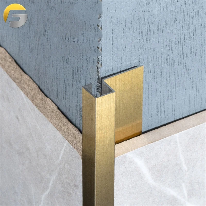 AN848 Customized Stainless Steel Colorful Tile Trim 304 T/L/U Shape Metal Line For Wall & Ceiling & Corner Decoration Project