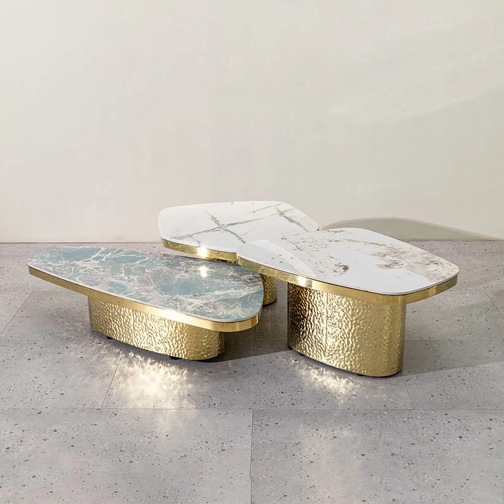 Marble Combination Tea Table Home High-end Villa Italian Light Luxury Special-shaped Tea Edge Several Luxury Stone Tea Table