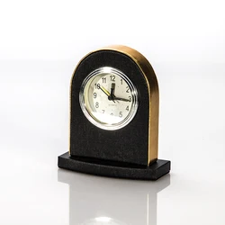 Two Tone PU Leather Guestroom Alarm Clock For Hotel