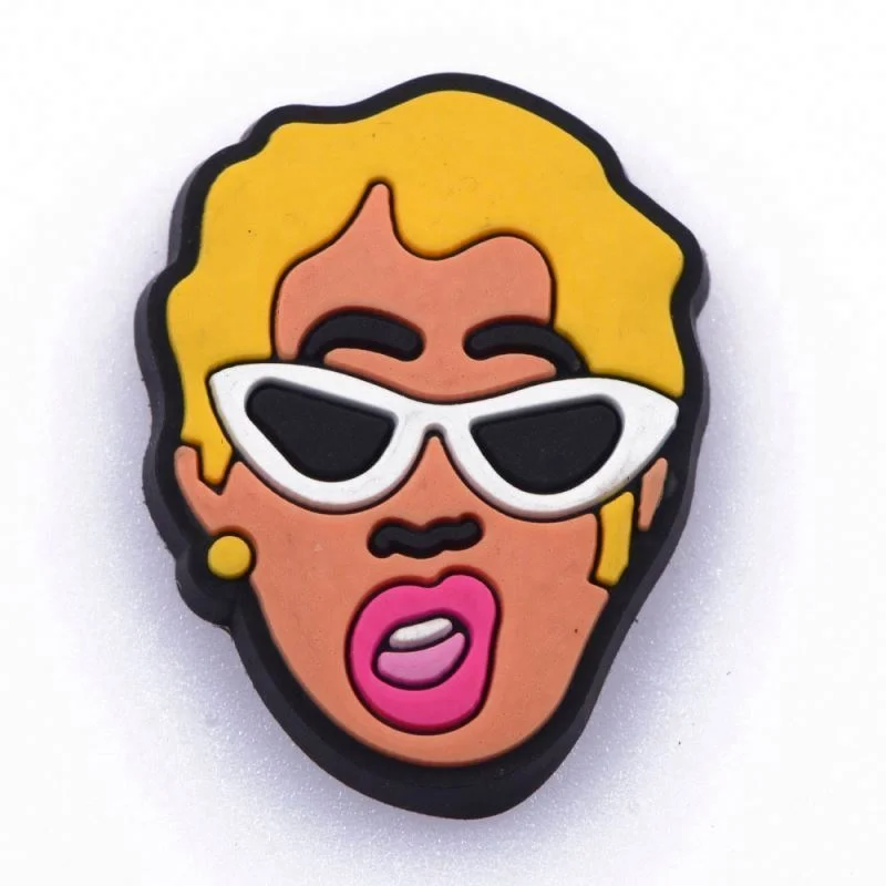 Popular Hip-hop star GRUPO FIRME Clog charms Rapper shoes charms Rocker Clog charms fast shipping PVC shoes buckle for clog