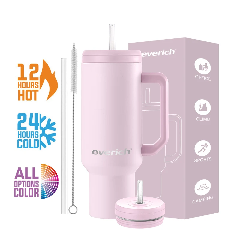 RTS 40oz Tea or Coffee Tumbler 304 SS Double Wall Insulated Vacuum Travel Mug Customized Color Logo Packing With Leak-Proof Lid