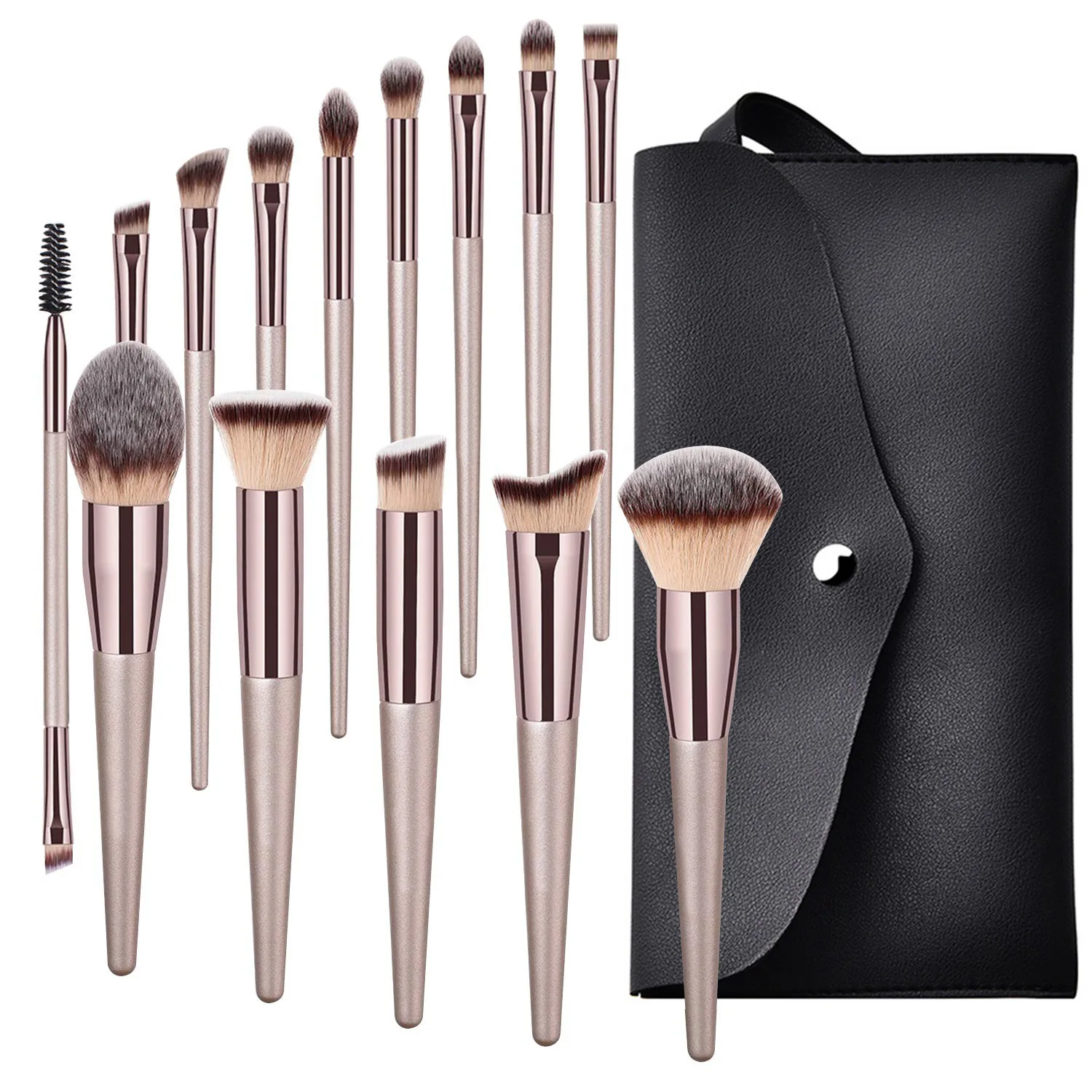 10pcs/14pcs Champagne gold makeup brushes set for cosmetic foundation powder eye shadow kabuki make up brush beauty tool