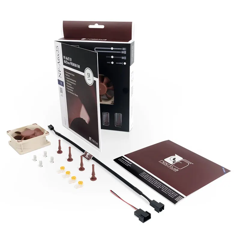 Noctua NF-A6X25 60x60x25mm 12V/5V 3pin/4pin PWM Intelligent Temperature Control SSO Magnetically Stable Bearing 6CM Fan