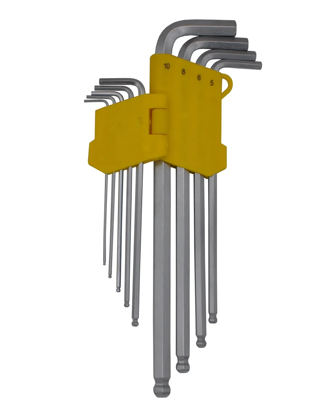 NBFLOURISH 9pcs Long Arm Ball Point Hex Key& Black Finish Allen Wrench Set&Allen Key Set