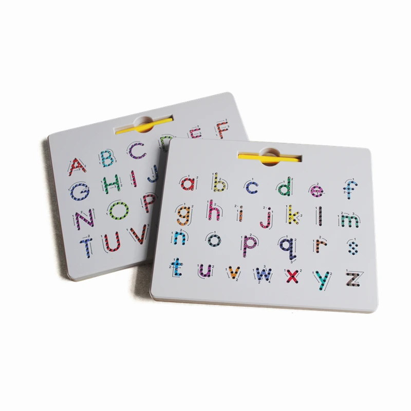 2-in-1 Double Sided Magnetic Drawing Board ABC A-Z Letter, Number, and Freestyle Writing Playboard 12x10 inch magpad