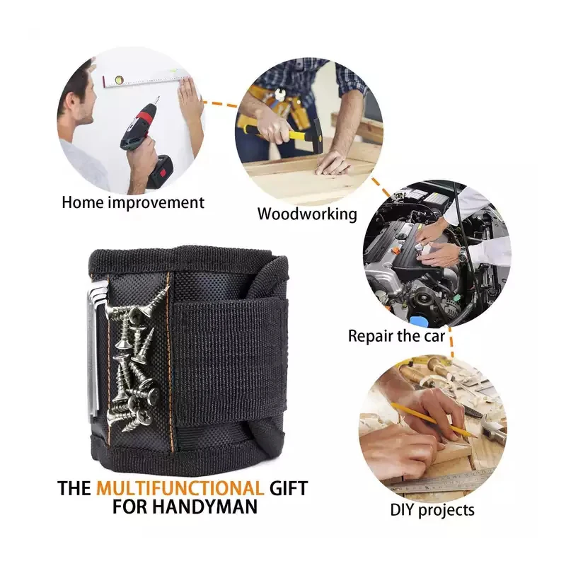 OEM Wrist Strap Fathers Handyman Electrician Gifts Magnetic Wrist band with Super Strong Magnets Holds Screws Nails Drill Bit