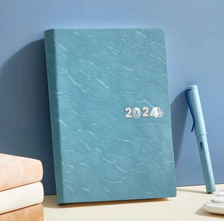 2024-2025 Planner Color  Calendar Plan Office 365 Days Notebook Customise Business Diary Printed Agenda PU Leather A5