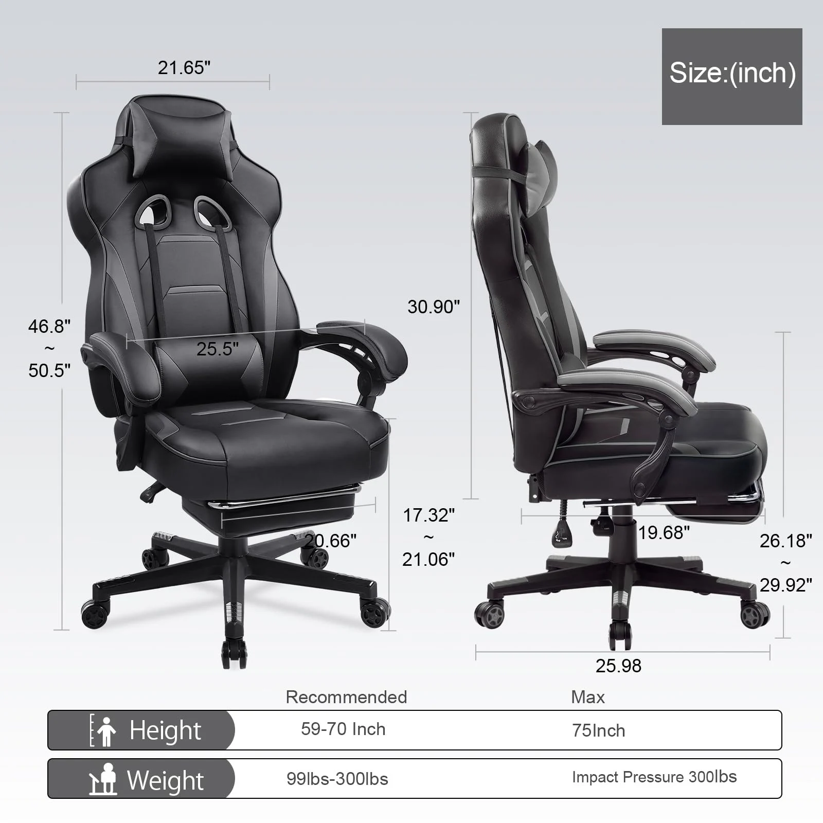 Peru Factory Direct Quality Gaming Chair Leg Rest Ergonomic Gaming Chair with Footrest PU Leather Office Desk Chair High Back