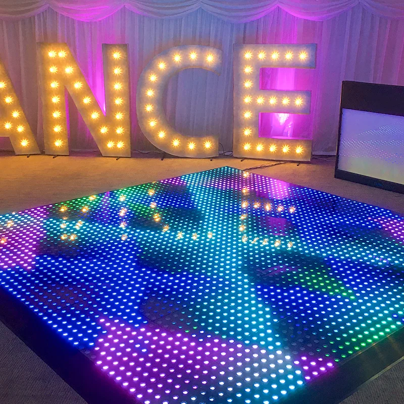 digital led dance floor Magnetic 50*50cm Video Light Portable Panel pixel grid Wedding party disco digital led dance floor
