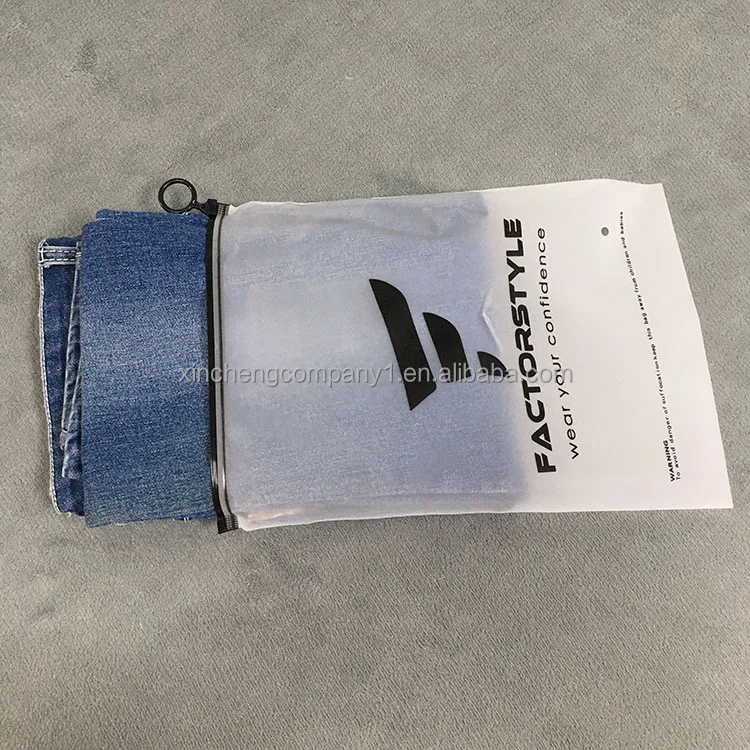 Custom frosted matte black clothing zippered bag transparent plastic pvc clothes bag with zipper