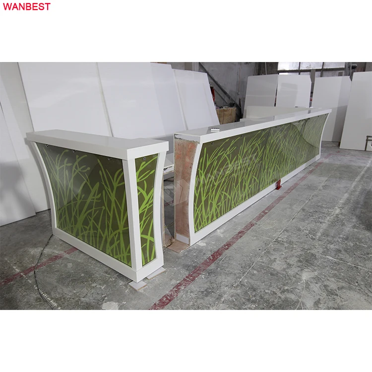 Commercial bar furniture for sale translucent stone  RGB LED light glass stainless steel  table bar counter