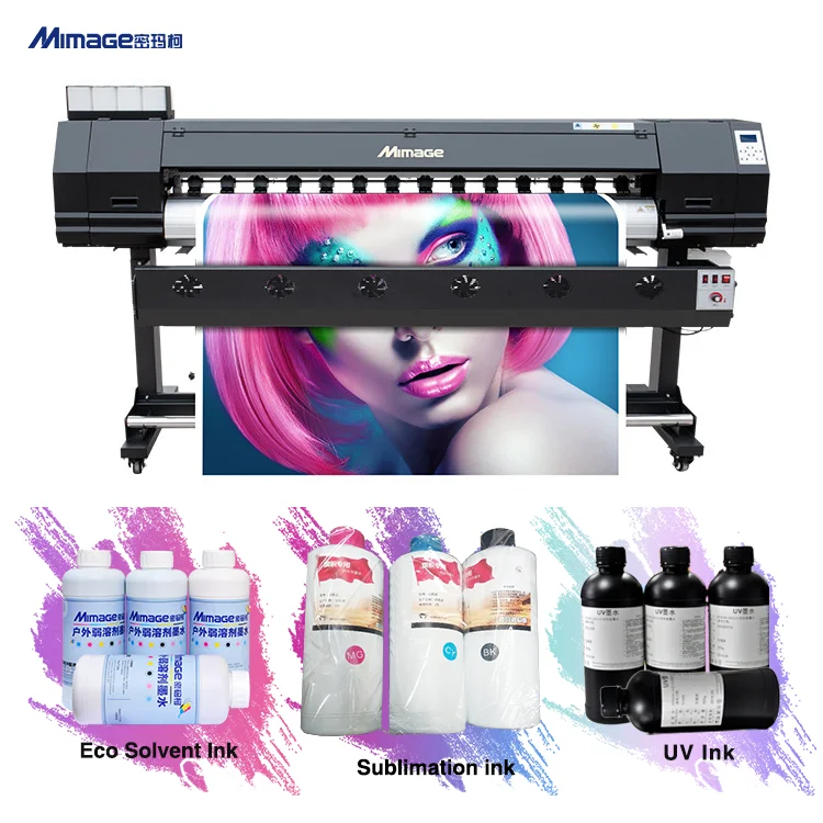 6ft eco solvent EPS0N i3200 head inkjet printer printing 8 colors CMYK LC LM LK LLK color machine