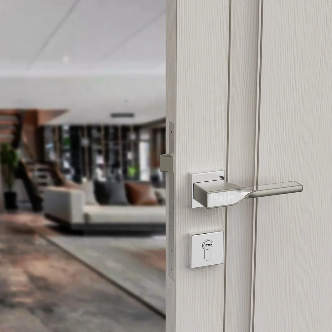 Guangdong-hyh hardware Zinc Alloy Good Polishing Zamak Privacy Door Handle Lock With Rosette From China hyh