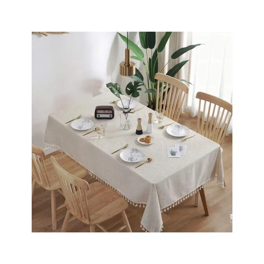 Amazon best-selling custom cotton fabric table cloth tablecloth