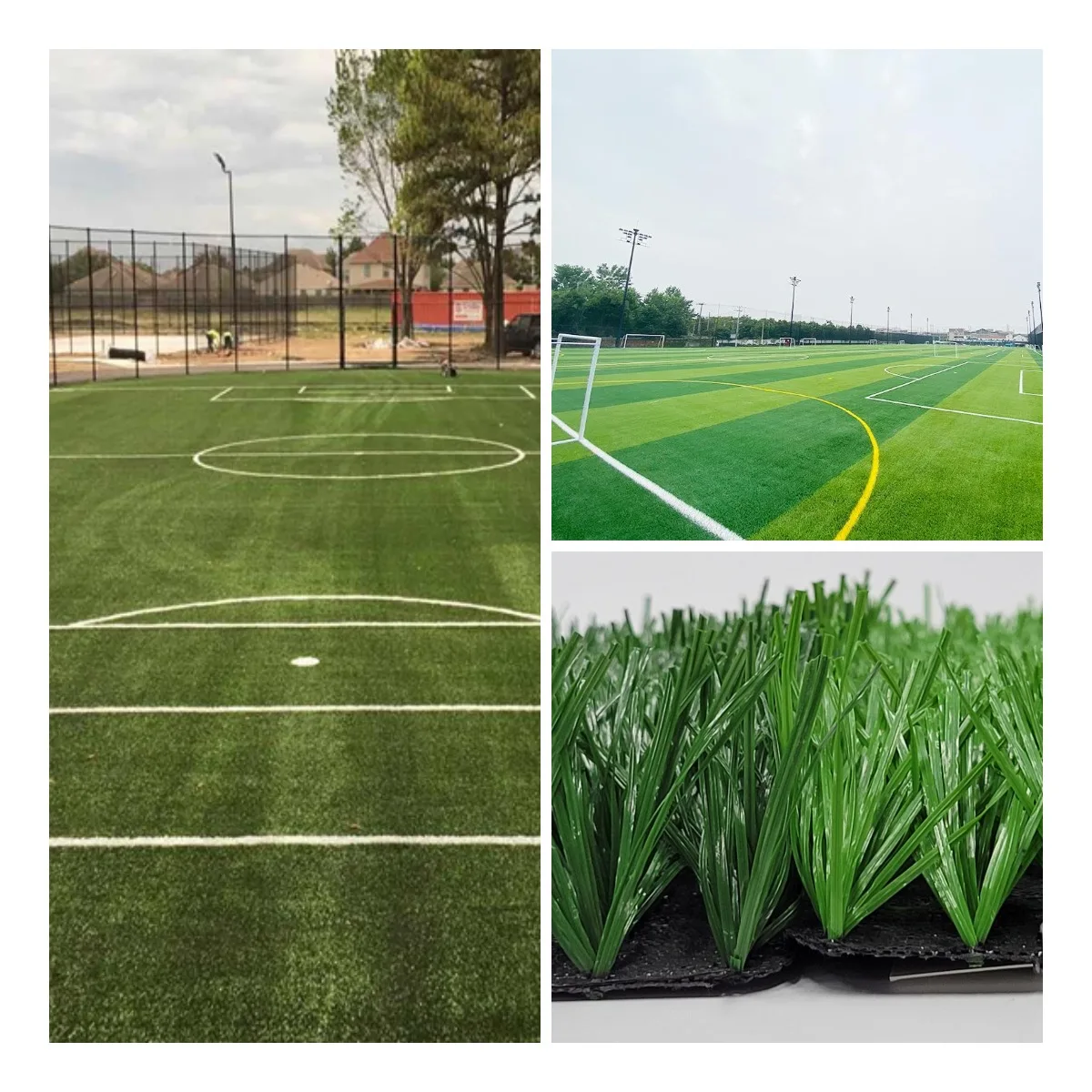 Black Rubber Granules Infilling Artificial Grass For Football Court