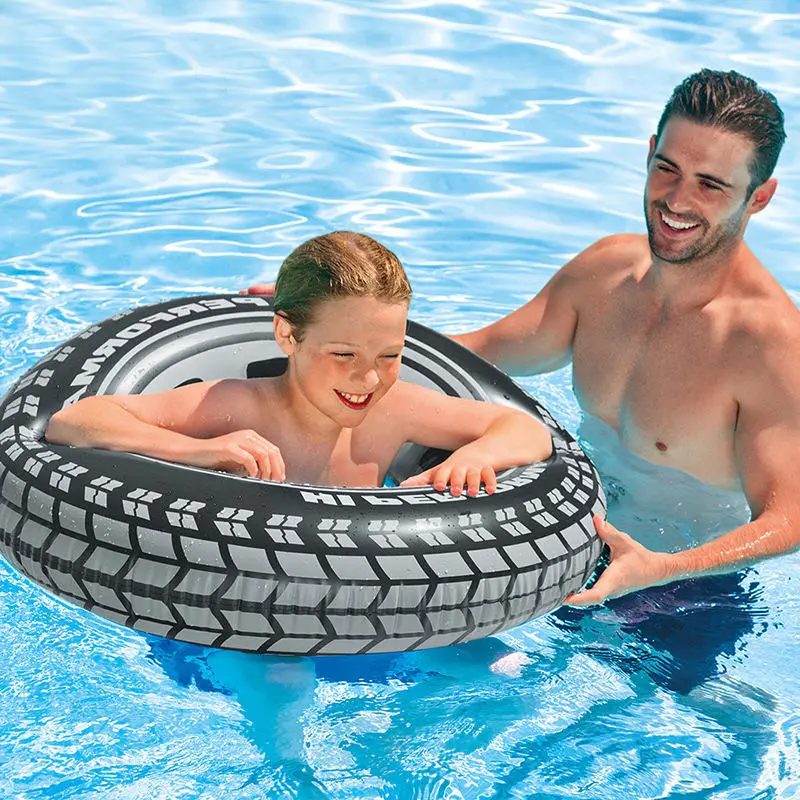 Allogogo New Thickened Inflatable Tire Swim Rings For Adult And Child Float Rings Buoys Outdoor Swimming Aids For Kids