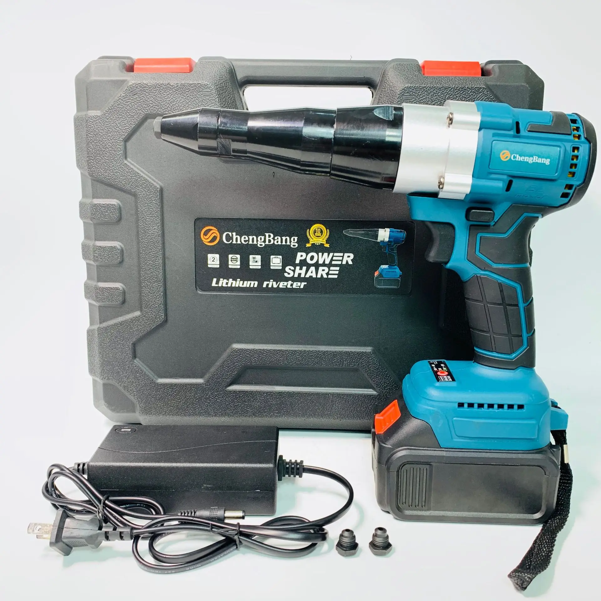 20V Portable Rechargeable Lithium Cordless Riveting Gun Brushless Automatic Electric Blind Riveter 2.4-5mm Electric Rivet Gun 05