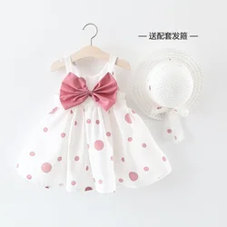 Baby Girls Dresses +Hat 2pcs Clothes Sets girl Clothes Baby Sleeveless  Party Princess Infant Dress Newborn Princess Dress