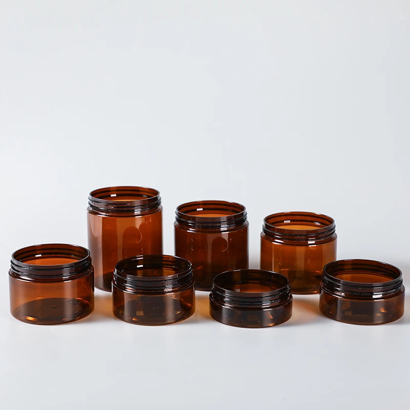 2025 Wholesale 1oz 2oz 4oz 6oz 8oz 16oz 150ml 200ml Powder Plastic Cream Jar PET Food Honey Jars Scrub Body Butter Container Jar