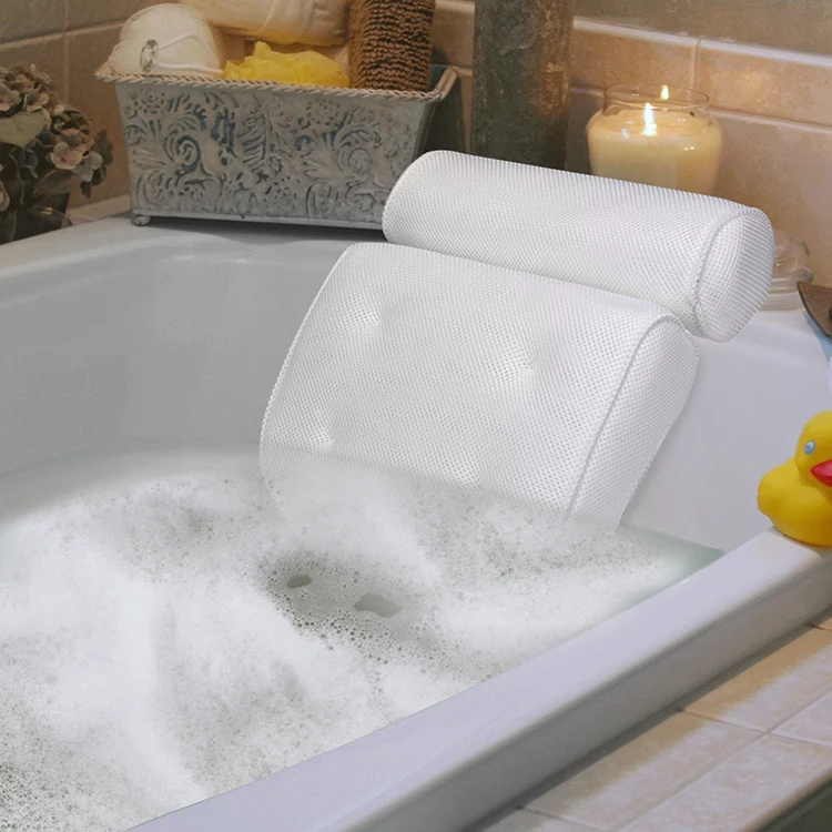 Оптовая продажа анти-клещ спа ванна подушка мягкая и удобная роскошная ванна 3D воздушная сетка подушка для ванной