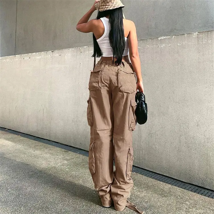 New design fashion loose trousers wide leg sweatpants Streetwear Cargo Pants women Parachute Pants carpenter pants
