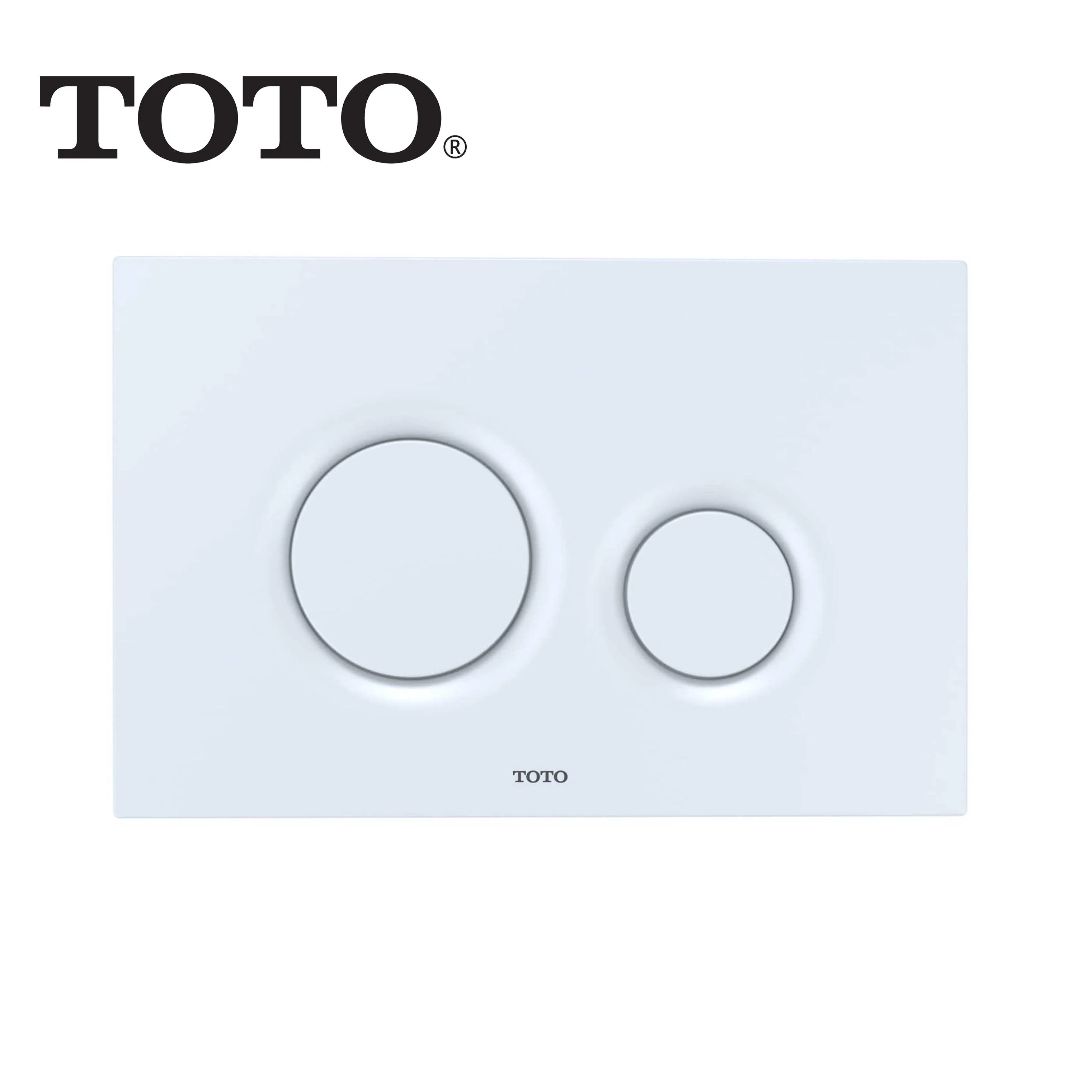 TOTO TYT930WH Dual Button Push Plate with Round Buttons for In Wall Tank Systems (DuoFit In-Wall Tanks) White Matte