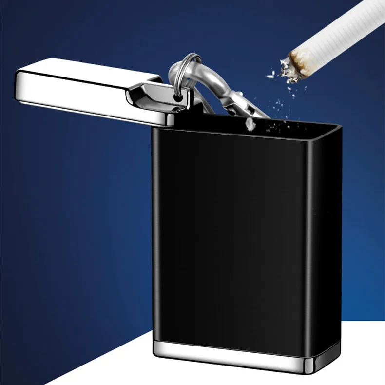 High Quality Custom Logo Portable Metal Keychain Ashtray Eco-friendly Small Pocket Car Ashtray with Lid