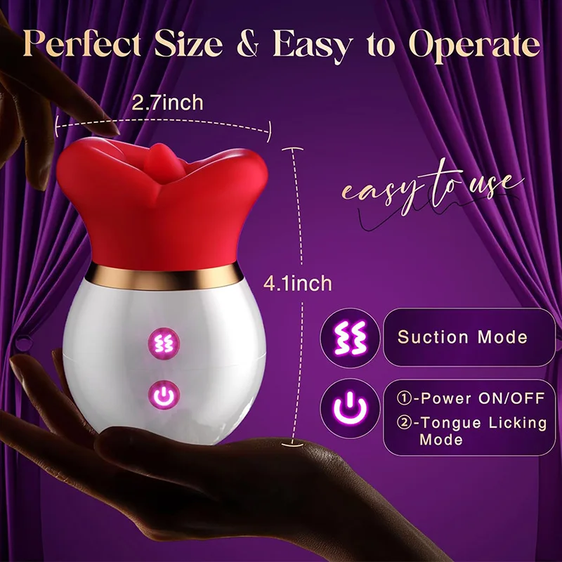 3 In 1 Women Oral Stimulator Breast Teasing Orgasm Clitoral Sucking Licking Mouth Tongue Rose Vibrator