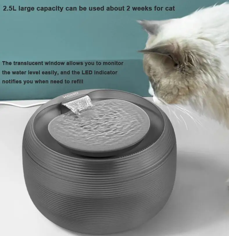 OEM Large Capacity Automatic Pet Water Fountain with Filter Cat Dog Water Dispenser with Ultra-Quiet Pump for Multiple Pets