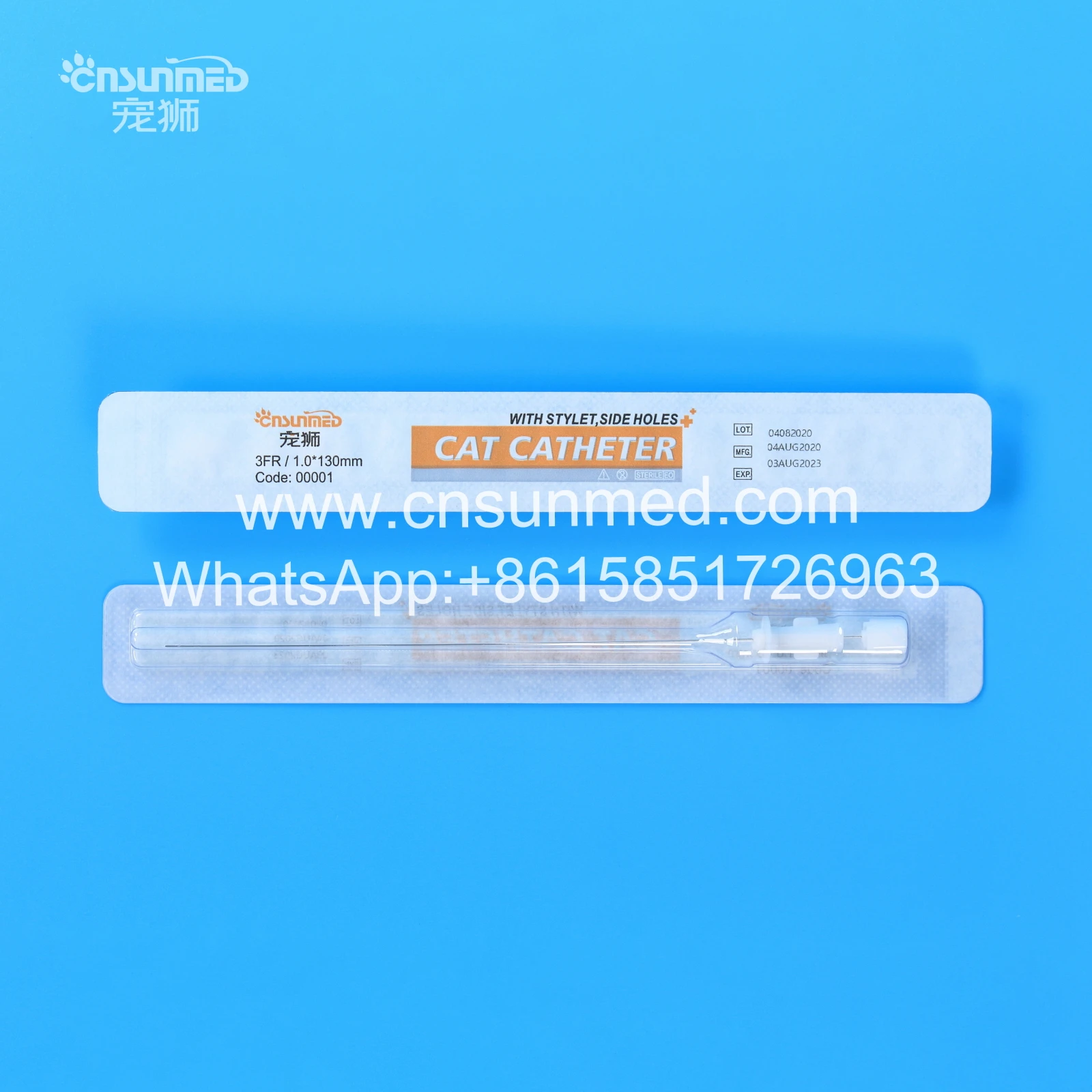 
1.0*130mm 3FR cat catheters with stylet side holes disposable urinary Veterinary urine sterile medical 