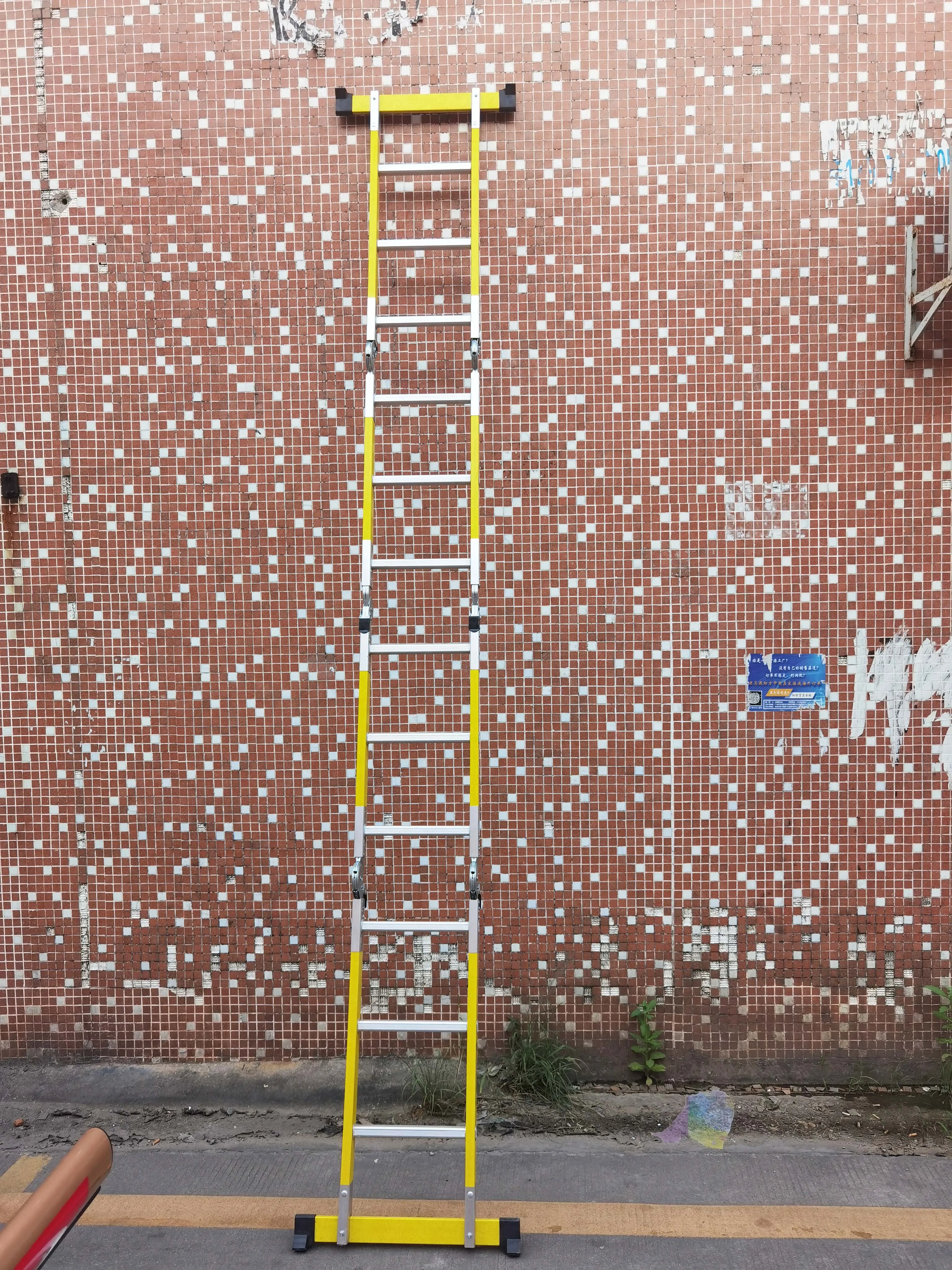 Industrial Multipurpose Fiberglass Strengthen Hinge Support Square Rungs Combination Ladder Escarela De Fibra de vidrio