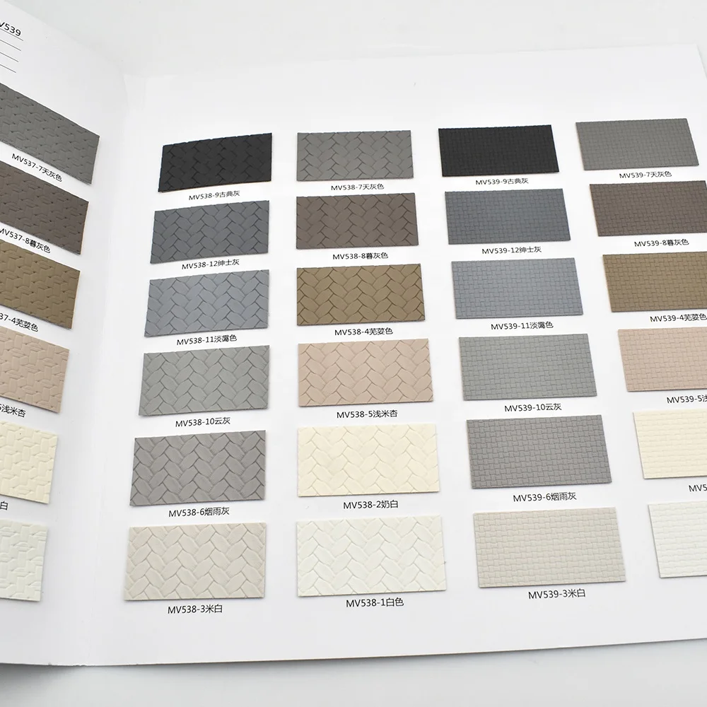 Wholesale Premium Designer Synthetic PU Leather Upholstery Fabrics Woven Pattern Faux PVC Leather