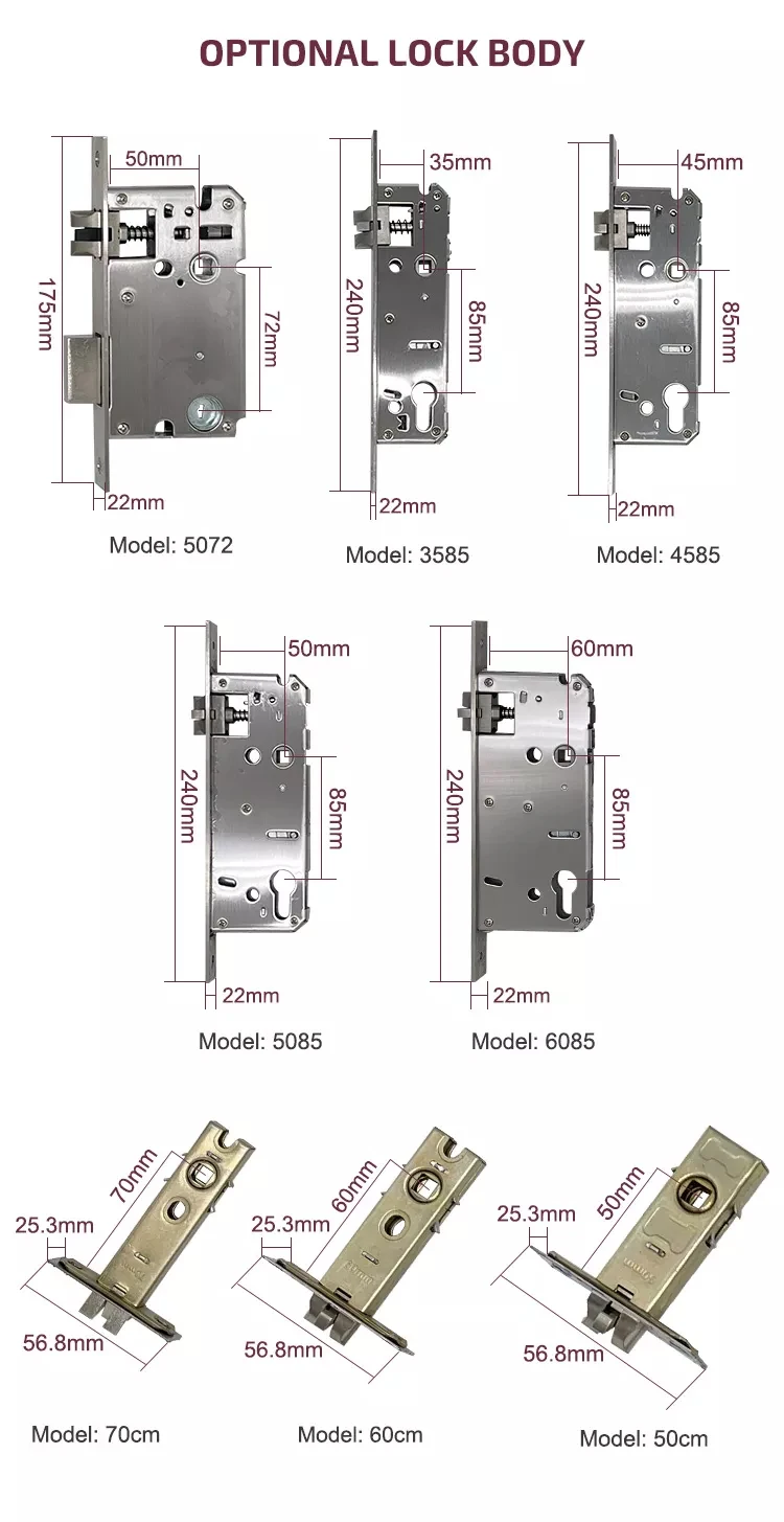Rfid Smart Door Lock Outdoor Mechanical Key Or Keyless Entry Tuya Wifi Fingerprint Home Door Locks