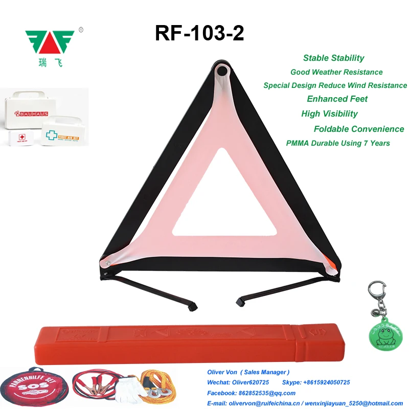 Multiprens Emergency Roadside Folding Warning Triangle Reflector
