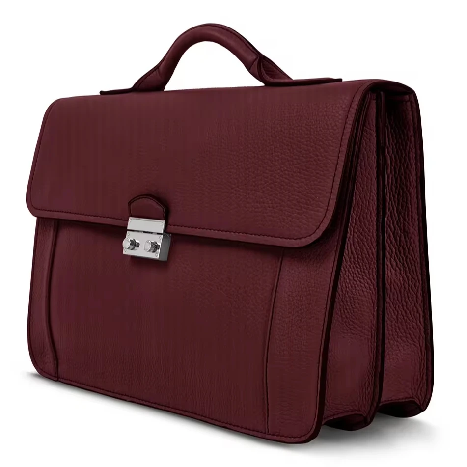 2024 New Designer Large Portable PU Leather Laptop Briefcase Luxury Unisex Business Office Bag with Custom Logo Waterproof