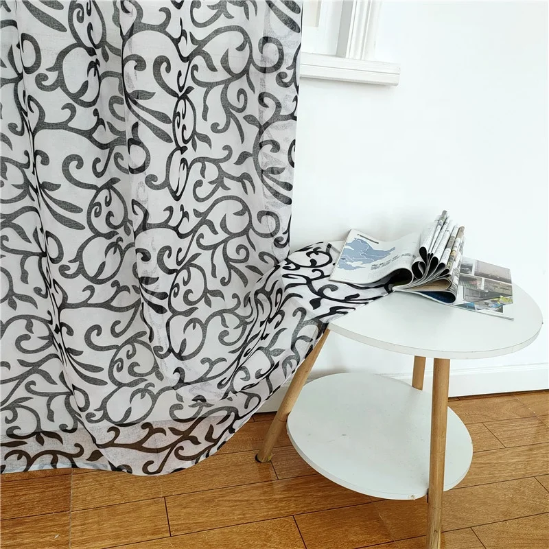 American Style Cheap Semi Transparent Voile Curtain Sheer Half Dolly Tulle Fabric For Curtains