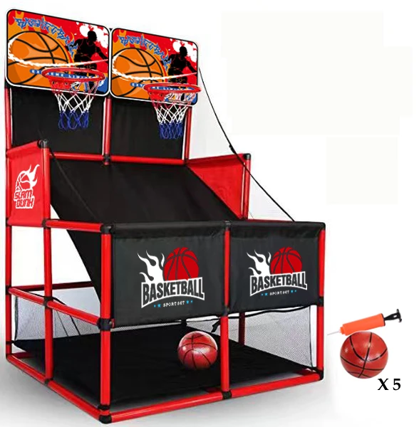 Indoor Mini Basketball hoops Set 5 Pcs Inflatable Miniature Basketball Set with Pump and Needle Rubber Material Ideal for Pool