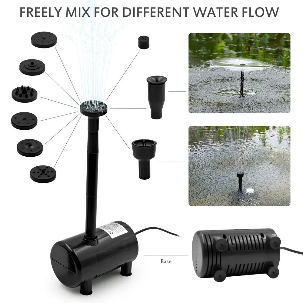 Garden Outdoor Bird Bath Fish Pond Decoration Submersible Fountain Kit Smart Solar Panel Powered Automatic Water Pump