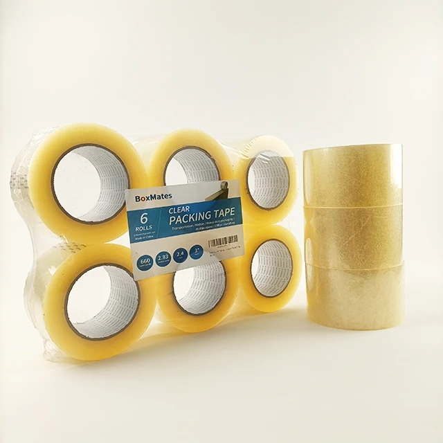 New Product Hot Sale Bopp Clear  Box Sealing Tape Roll Strong Strength Adhesive Packing Carton Super Clear Transparent Tape