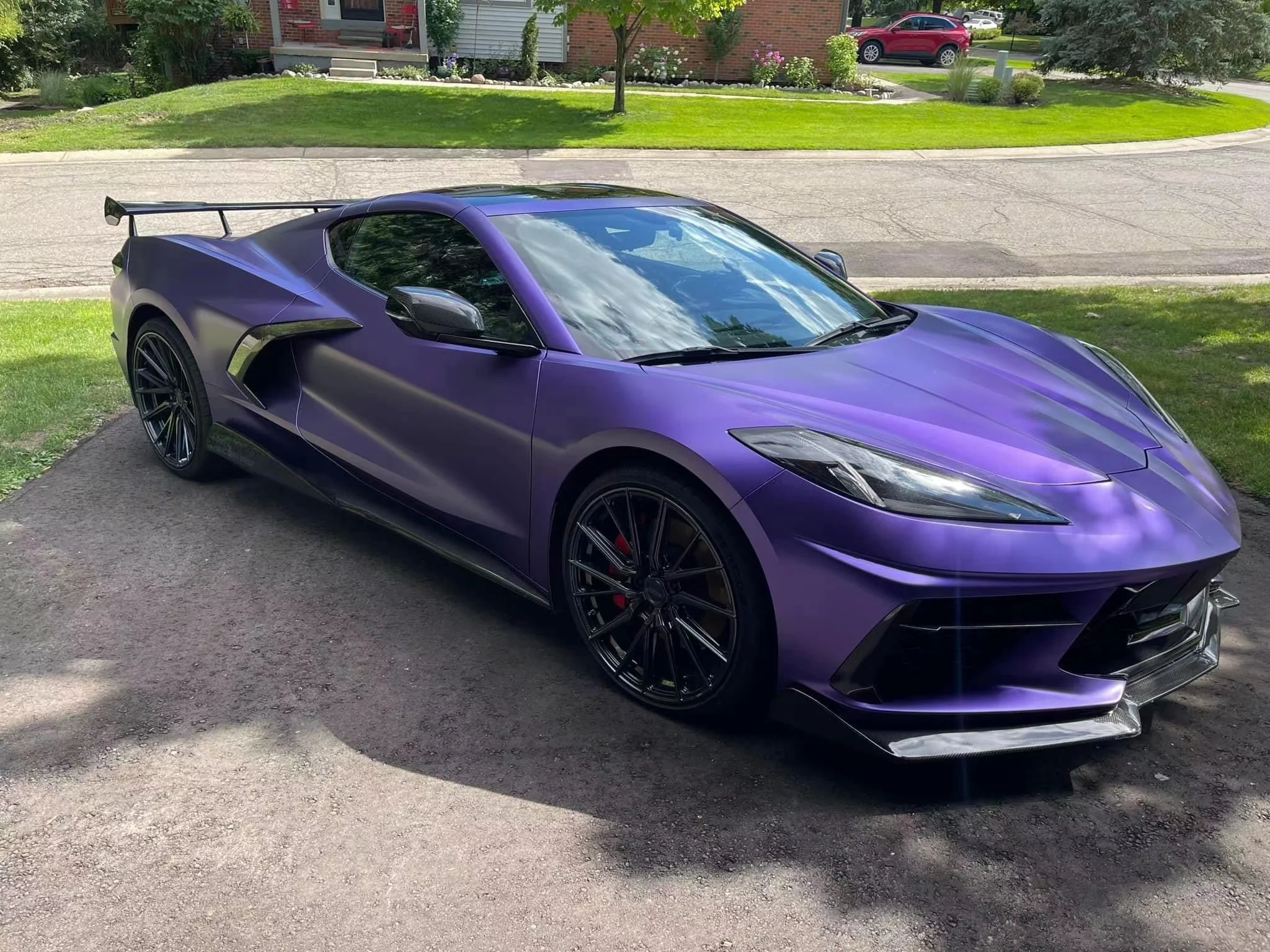 Оптовая продажа передняя губа из углеродного волокна для Chevrolet Corvette C8 5VM стильный передний