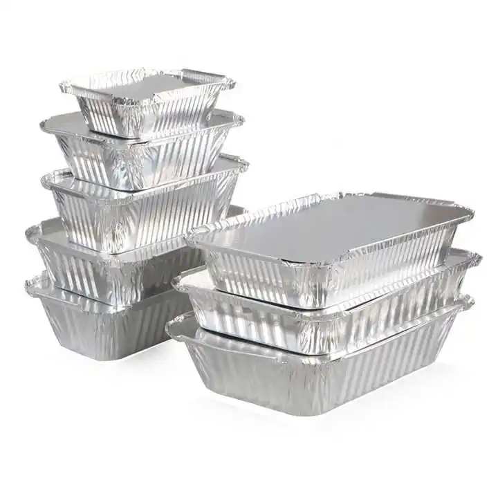 Disposable Tin Foil Dishes Kitchen Barbecue Food Packaging Aluminium Foil Containers Tray
