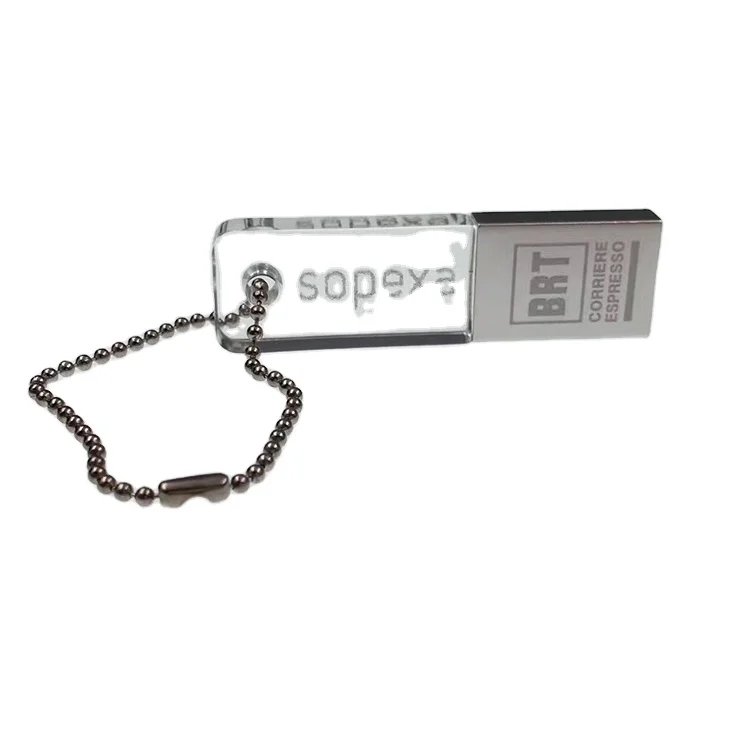 Custom logo acrylic 16gb flash drive 128GB bulk crysta usb disk