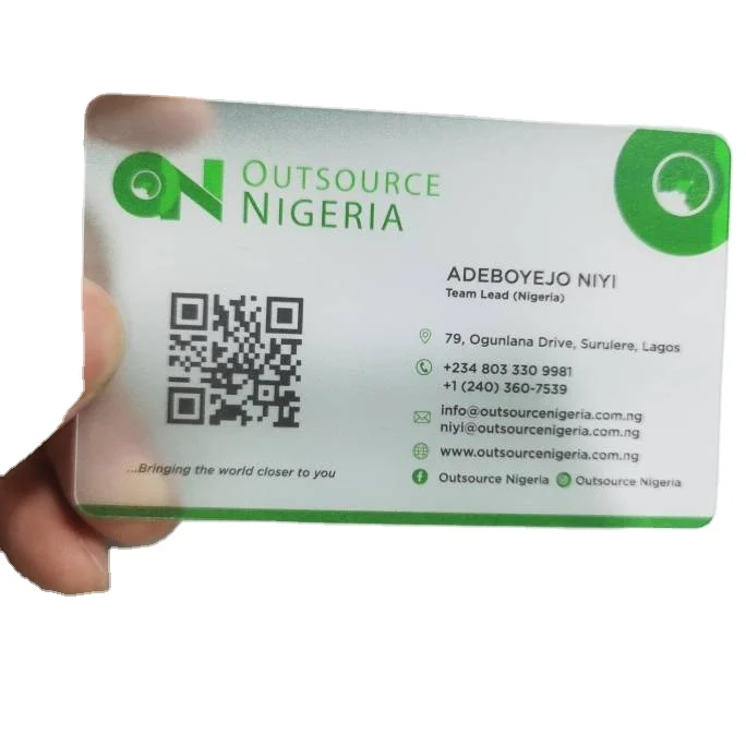 High quality customized bank card thickness frosted transparent business VIP card