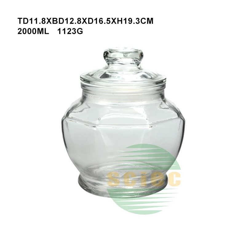 wholesale clear hermetic glass mason storage cookies jar