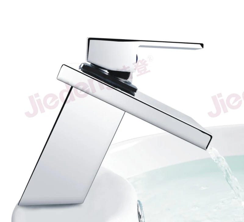 
beautiful design brass tap bathroom washbasin waterfall faucet 