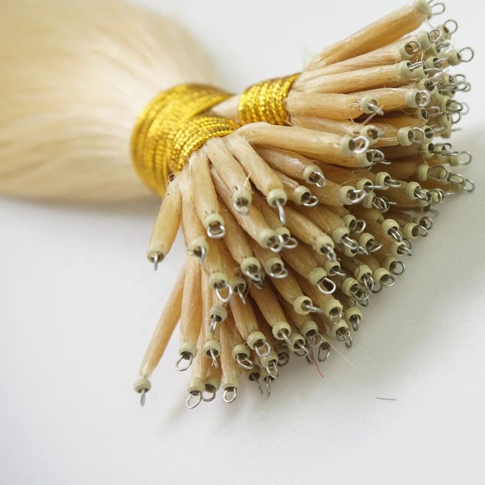 Wholesale 16 inches 1g/s 50s Double Drawn Nano Ring Hair Cuticle Remy Pre Bonded Nano Tip Human Hair Extensions