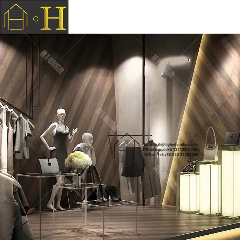 Factory Sale Garment Shop Display Shelf Modern Clothing Showcase Clothes Display Stand For Shop